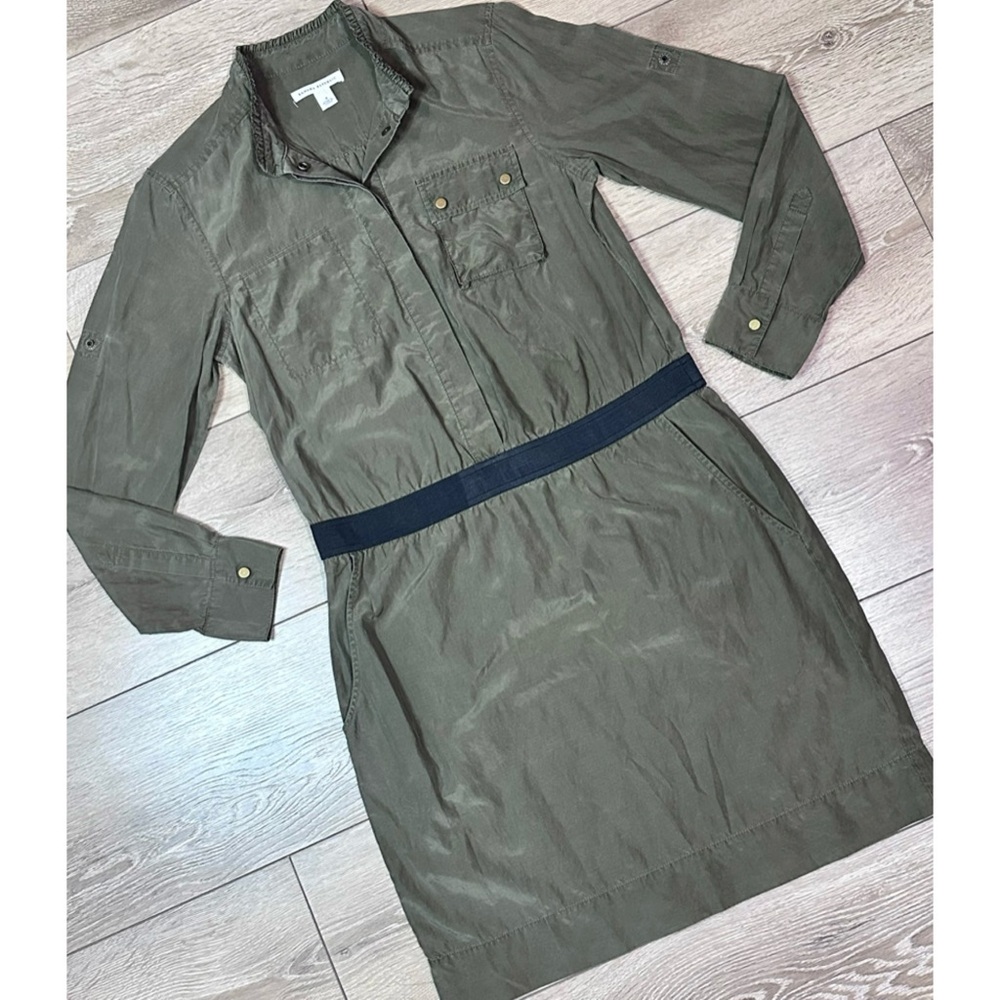 Banana Republic Silk Blend Long Sleeve Utility Dress